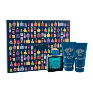 Versace Eros Pour Homme Eau de Toilette 50ml, Shower Gel 50ml & After Shave Balm 50ml