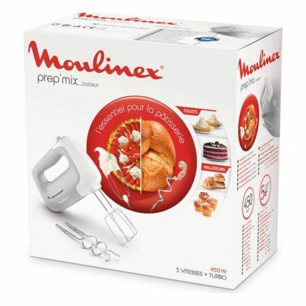 Μπλέντερ/Μίξερ ζαχαροπλαστικής Moulinex HM450B Γκρι 450 W 450W - Image 2
