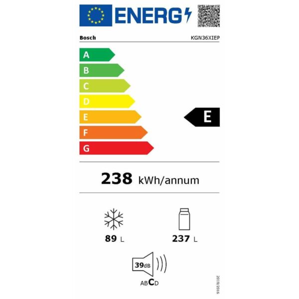 Συνδυασμένο Ψυγείο BOSCH KGN36VIEA Χάλυβας (186 x 60 cm) - Image 3
