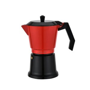 Ιταλικη καφετιερα Feel Maestro MR-1657-9 Μαύρο Κόκκινο Αλουμίνιο 450 ml 9 φλιτζάνια