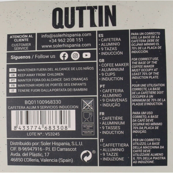 Ιταλικη καφετιερα Quttin Αλουμίνιο 9 φλιτζάνια (x6) - Image 3