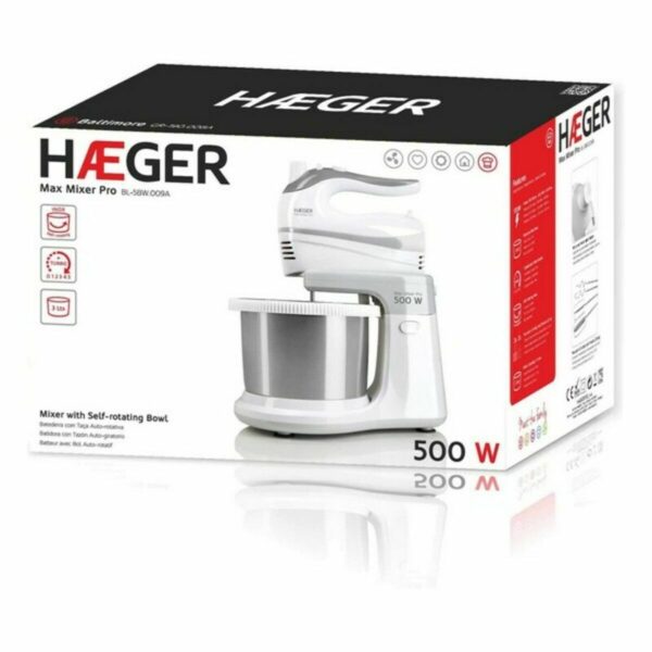μίξερ-ζυμωτήριο με μπολ Haeger BL-5BW.009A 2 L 500 W 500W - Image 2