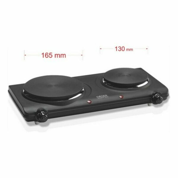 Ηλεκτρική Εστία Haeger HP-02B.013A Μαύρο 2 Κουζίνες Πολύχρωμο 2250W - Image 3