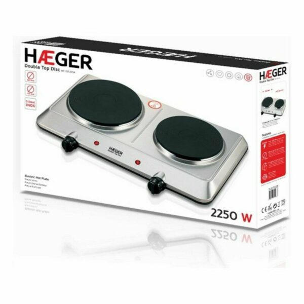 Ηλεκτρική Εστία Haeger HP-02S.015A 2 Κουζίνες Κόκκινο 2250W - Image 3