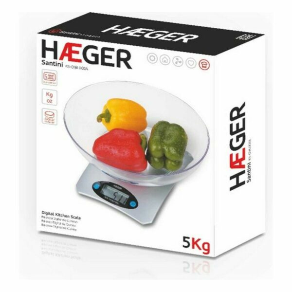 Ζυγαριά Κουζίνας Haeger KS-05B.002B 5 kg Μαύρο - Image 2