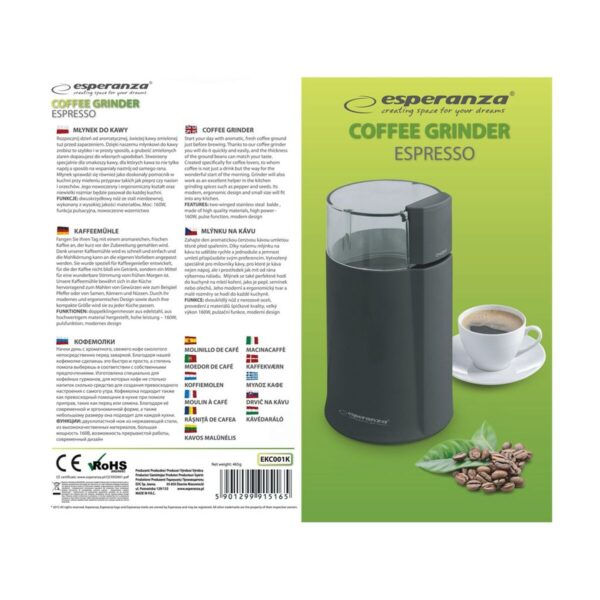 Μύλος για Καφέ Esperanza EKC001K Μαύρο 160 W - Image 3