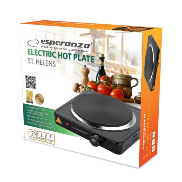 Ηλεκτρική Εστία Esperanza EKH003K Μαύρο 1000 W 21 x 6 x 21 cm - Image 2