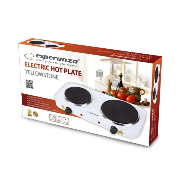Ηλεκτρική Εστία Esperanza EKH007W Λευκό Μαύρο 2500 W - Image 2