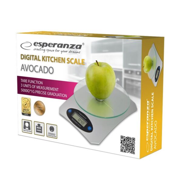 ζυγαριά κουζίνας Esperanza EKS006 Ασημί 5 kg - Image 3