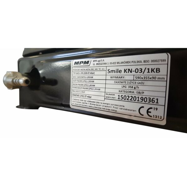 Εστία Υγραερίου Mpm SMILE-KN-03/1KB                 57 cm 5200 W - Image 2