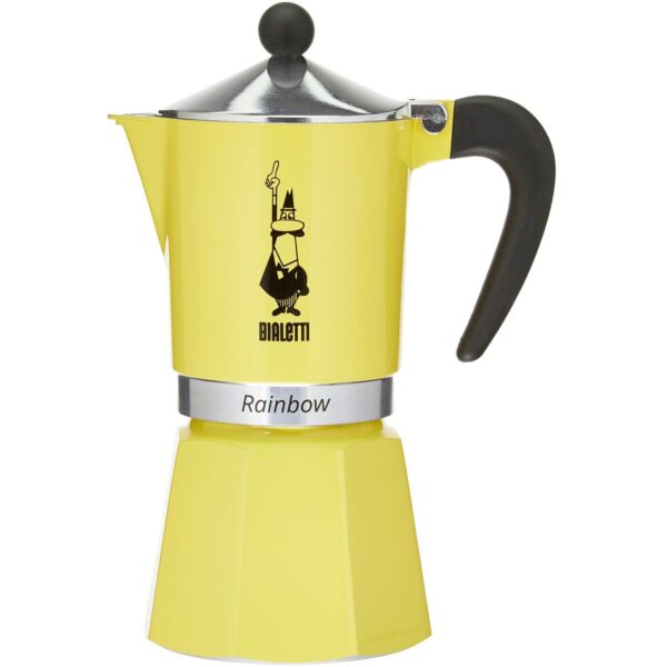 Ιταλικη καφετιερα Bialetti Rainbow Κίτρινο Jaune Μέταλλο 6 φλιτζάνια - Image 3