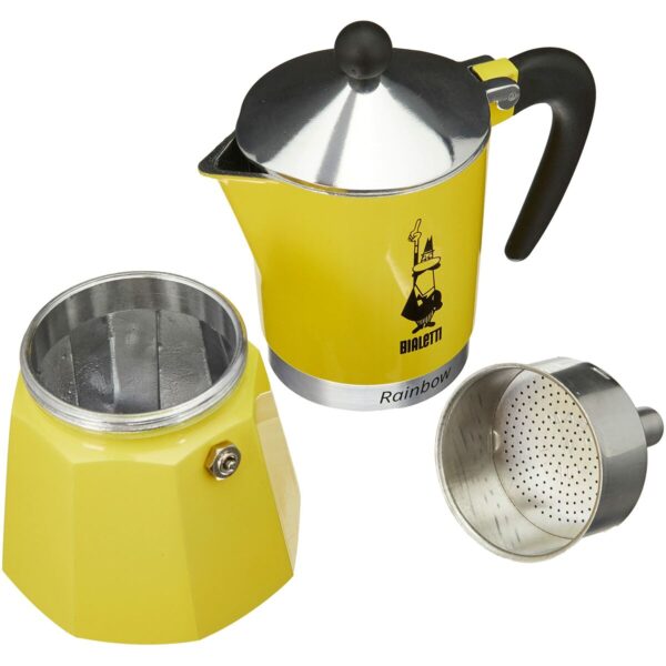 Ιταλικη καφετιερα Bialetti Rainbow Κίτρινο Jaune Μέταλλο 6 φλιτζάνια - Image 2