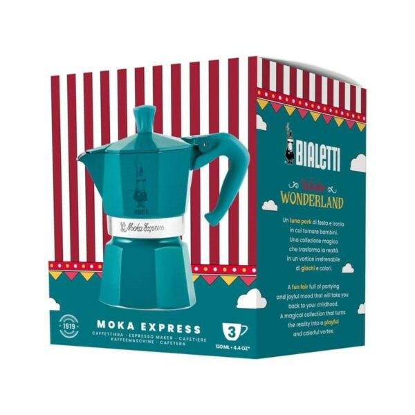 Ιταλικη καφετιερα Bialetti Moka Express Winter Wonderland Τυρκουάζ Ασημί Αλουμίνιο 3 Kopper - Image 2