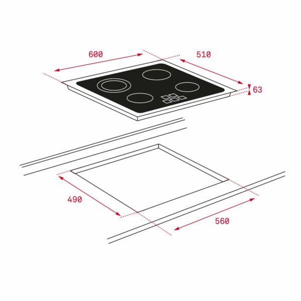 Κεραμικές εστίες Teka TB 6415 60 cm 6300 W - Image 2
