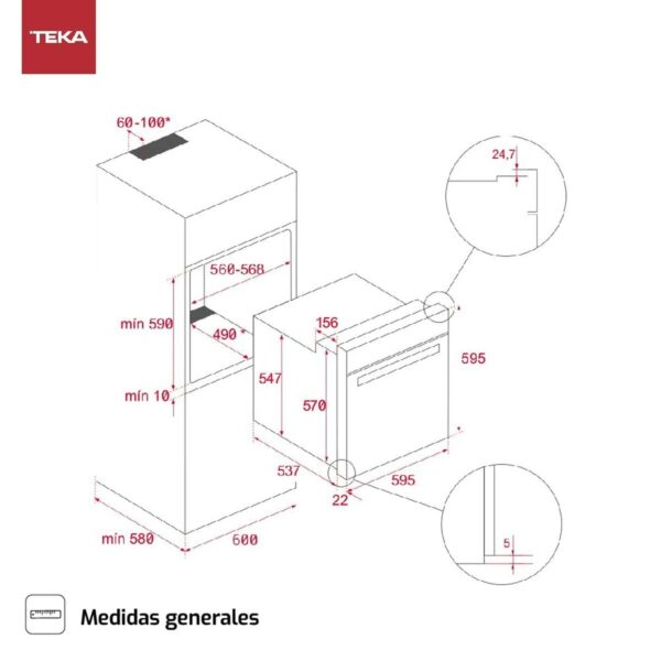 Πυρολυτικός Φούρνος Teka HSB620P 3552 W 70 L - Image 2