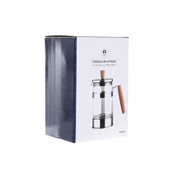 Καφετιέρα με Έμβολο DKD Home Decor Φυσικό Ασημί Ανοξείδωτο ατσάλι Βοροπυριτικό γυαλί (16 x 9 x 18,5 cm) (600 ml) - Image 3