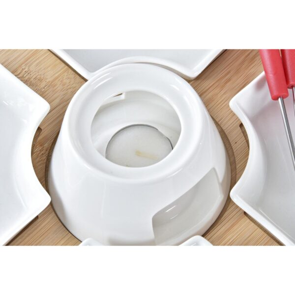 Συσκευη για φοντι DKD Home Decor Bamboo Αλουμίνιο Πήλινα 26,5 x 26,5 x 1,5 cm Κόκκινο (10 pcs) - Image 2