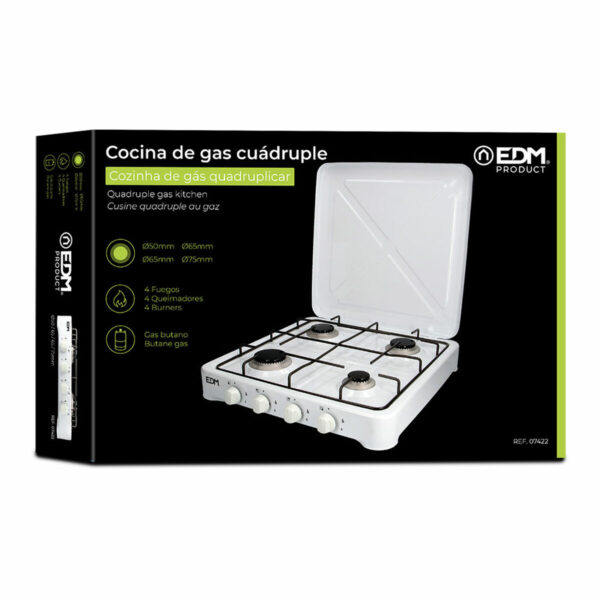 Εστία Αερίου EDM 07422 Λευκό 1500 W - Image 3