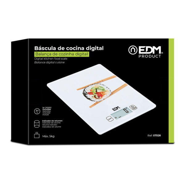 ζυγαριά κουζίνας EDM 07526 Λευκό 5 kg - Image 3