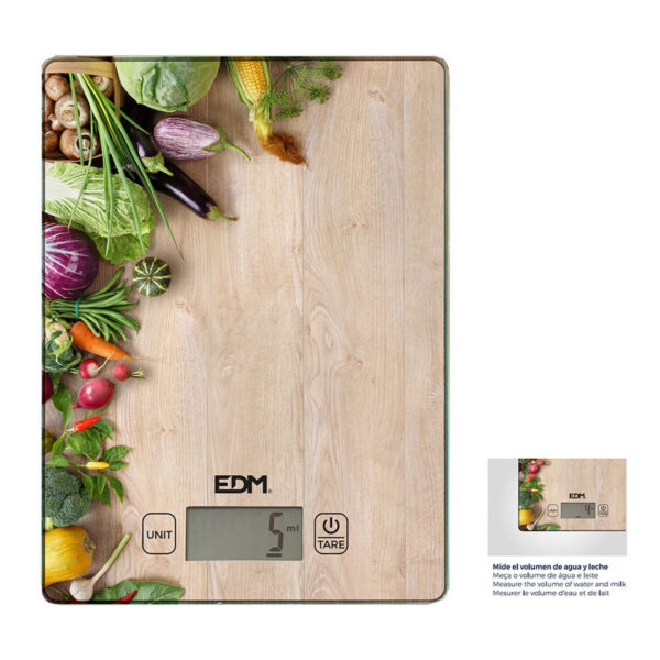 ζυγαριά κουζίνας EDM 07527 Καφέ Ξύλο 5 kg - Image 3