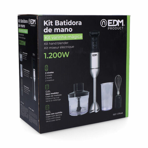Μίξερ Χειρός EDM 07648 Μαύρο Ασημί - Image 2