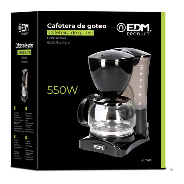Καφετιέρα Φίλτρου EDM 07653 Μαύρο 550 W 6 φλιτζάνια 0,6 L - Image 3