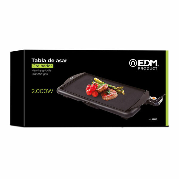 Λεία Επιφάνεια Ψησίματος EDM 07663 Μαύρο 2000 W - Image 2