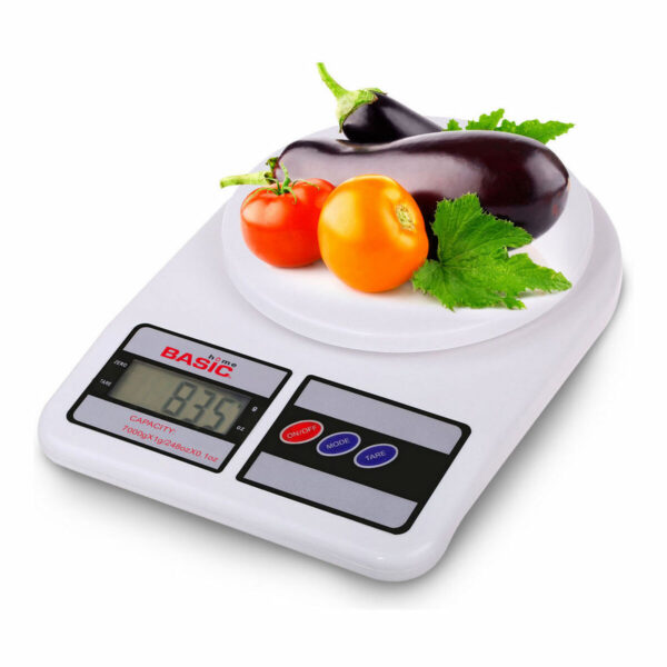 ζυγαριά κουζίνας Basic Home Ψηφιακό LCD 7 kg Λευκό (23 x 16 x 3,6 cm) - Image 3