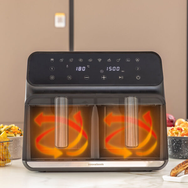 Φριτέζα με Αέρα InnovaGoods Fryinn Double 8000 Μαύρο 3400 W 8 L Ανοξείδωτο ατσάλι - Image 2