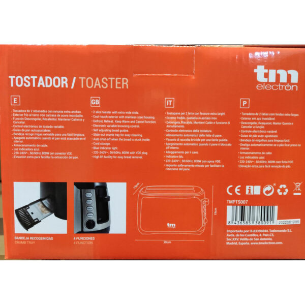 Τοστιέρα TM Electron 800W 1400 W - Image 2