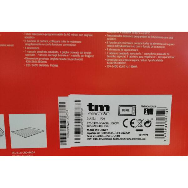 Φριτέζα TM Electron 1500 W (43,5 x 26,5 x 38 cm) - Image 3