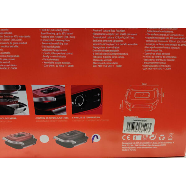 Grill TM Electron Γκρι 220-240V - Image 2