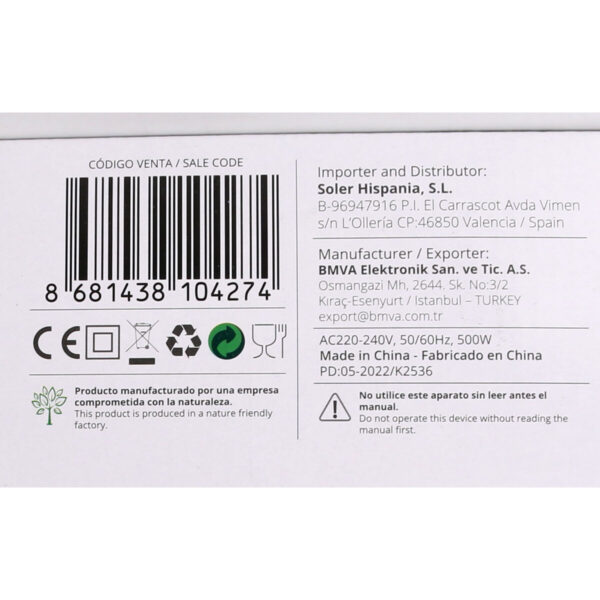 Μπλέντερ 2 σε 1 Kiwi Compact 500W 1,8 L Γκρι - Image 2