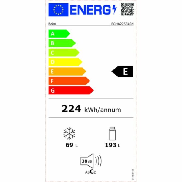 Συνδυασμένο Ψυγείο BEKO BCHA275E4SN Λευκό Πολύχρωμο (178,1 x 54 cm) - Image 3