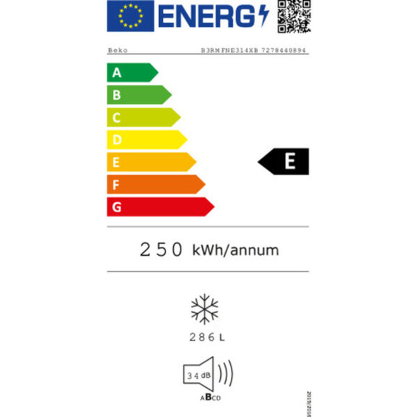 Ψύκτης BEKO B3RMFNE314XB Χάλυβας 185 x 60 cm - Image 3