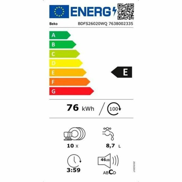 Πλυντήριο πιάτων BEKO BDFS26020WQ 45 cm - Image 3