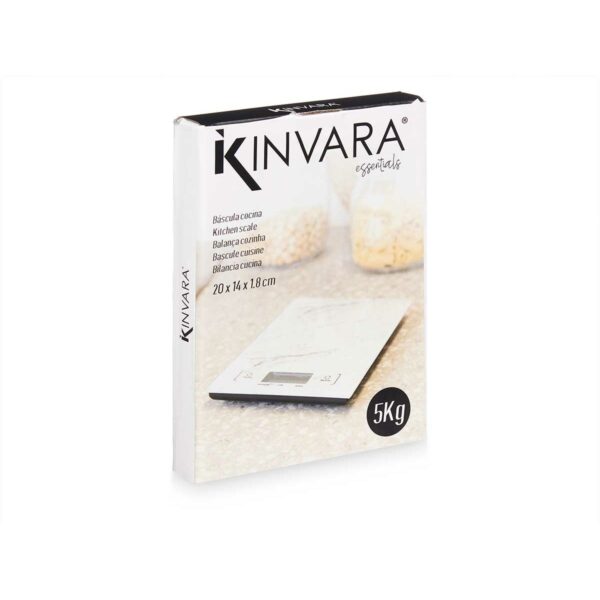 ζυγαριά κουζίνας Kinvara EKS-022 5KG Λευκό 5 kg Μάρμαρο (x6) - Image 3