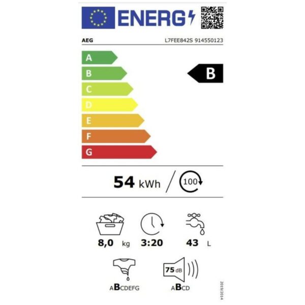 Πλυντήριο ρούχων Aeg L7FEE842S 1400 rpm 60 cm 8 kg - Image 3