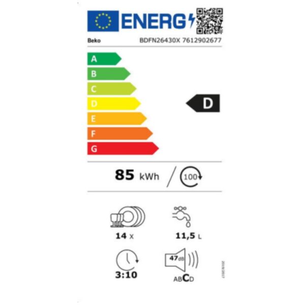 Πλυντήριο πιάτων BEKO BDFN26430W 60 cm - Image 2