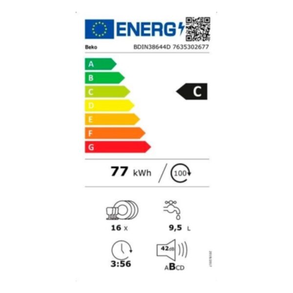 Πλυντήριο πιάτων BEKO BDIN38644D Προσαρμόσιμα 60 cm - Image 2